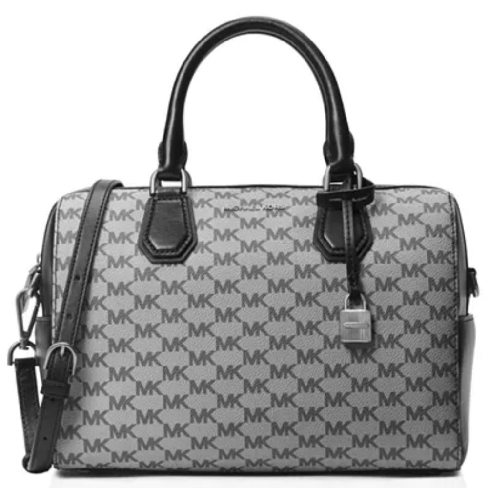 Michael Kors Black and Gray Signature Satchel